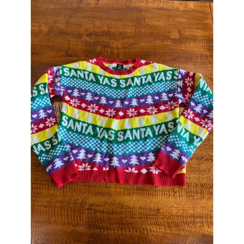 ⛱️Boutique - Rainbow Yas Santa Ugly Christmas Sweater - S